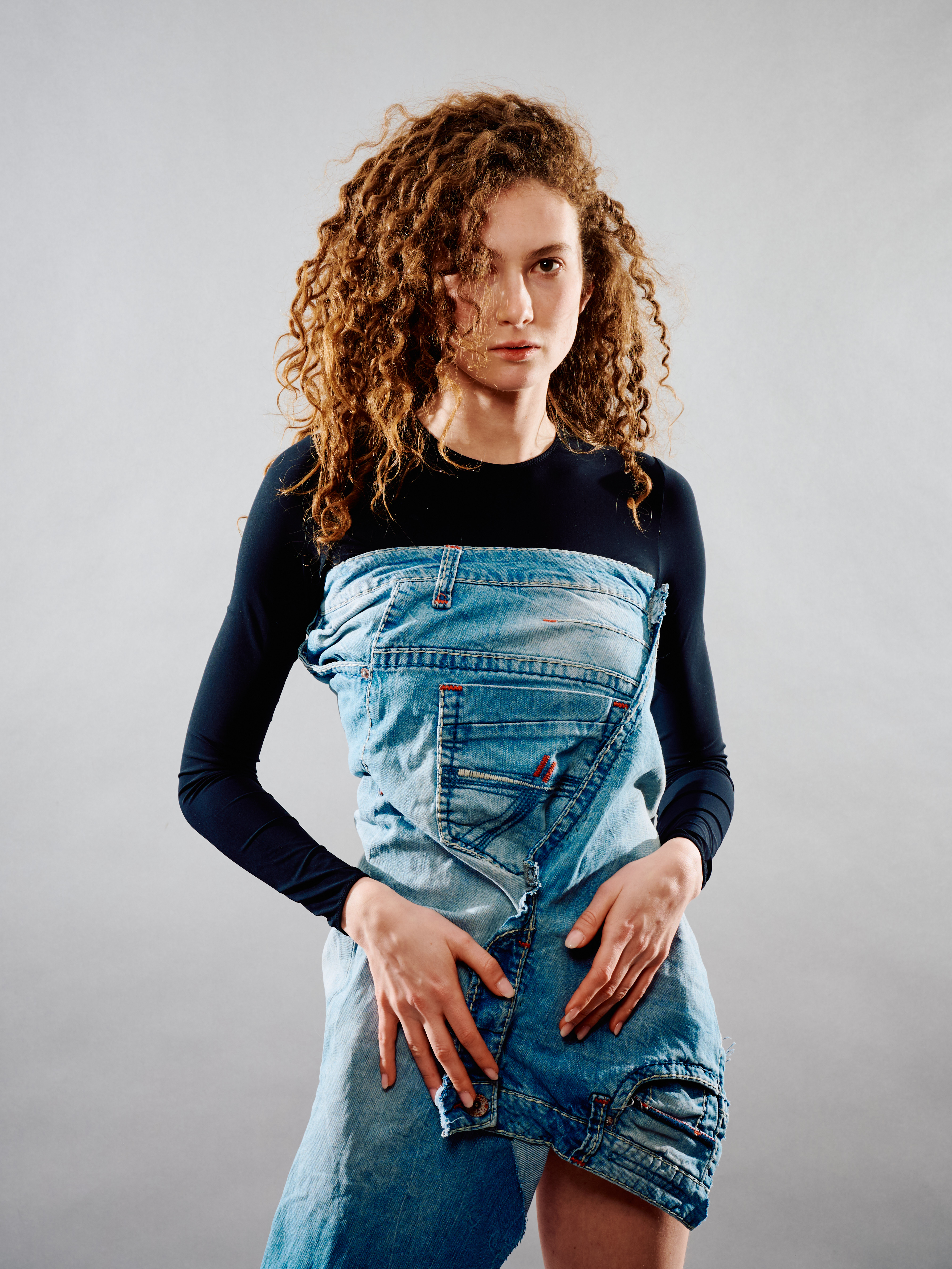 Avant garde denim fashion editorial photography in Berlin